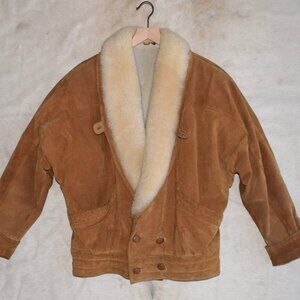 Vintage Oversized Suede, Sherpa Lined Coat